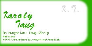 karoly taug business card
